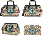 Boho Aztec Pattern Tool Bags for Men Women Multi-Pockets Wide Mouth Tool Organizer Storage Tote Bag Waterproof Stroage Bags with Adjustabe Shoulder Straper for Car Electrician Garden - Image 6