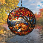 Sleeping Fox Books Fall Autumn Acrylic Suncatcher by AVAGAN