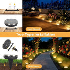 12 Pack Solar Ground Lights Outdoor Waterproof Garden Lights for Yard Lawn - Image 2