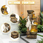 31.5" H Duck Water Fountain Outdoor Indoor,4-Tier Cascading Garden Fountain - Image 5