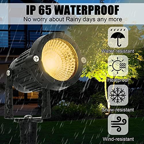 LED Landscape Spotlights Low Voltage 5W 12V 24V Garden Pathway Lights Waterproof IP66 Warm White Walls Trees Flags Outdoor Landscape Lights with Stakes - Image 3