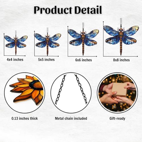 Vivid Dragonfly Tiffany Mosaic Acrylic Suncatcher - Image 2