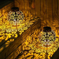2 Pack Solar Lanterns, Vintage Bronze Flower by BLLTLLW