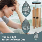 ASTARIN Sympathy Wind Chimes Personalized, Tree Life Sympathy Gifts Wind Chime for Loss of Loved Mom/Dad, Commemorative Wind Chimes for Condolences/Funeral, Outside Decor(Produced in Texas) - Image 2