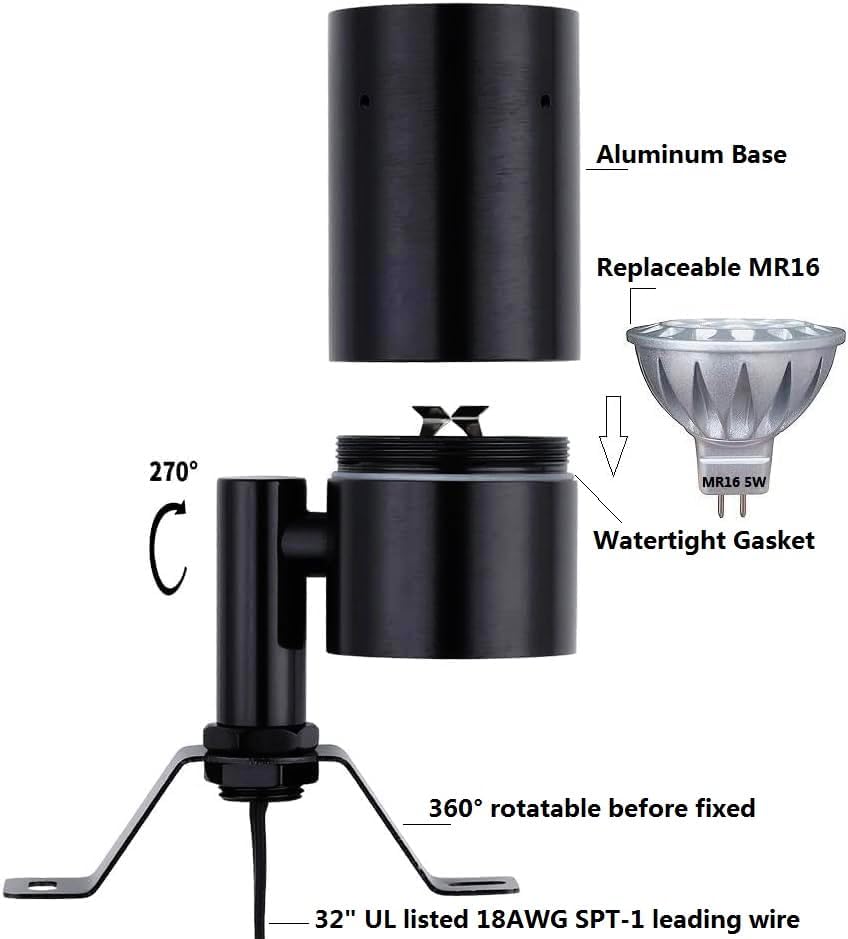 Landscape Lighting Low Voltage Tree Lights Outdoor Down Uplights - Image 2