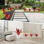 TOMBABY Enlarge Thickened Wind Resistant Metal Agave Garden Art Metal Plant Country Garden Sculpture Statue Outdoor Decoration Agave Metal Plant Courtyard Garden Lawn Ornament Gift (1, 12 Leaves red) - Image 6