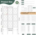 63 Inch Garden Trellis Support Fence Metal Lattice Climbing Frame White - Image 2