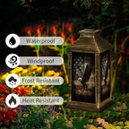 Solar Lantern Cinematic Eagle Gliding Vintage Wooden American Flag Outdoor Waterproof Garden Hanging Lantern Solar Powered Lighting Outside Table Lamp for Patio Deck Camping 1 Pack - Image 2