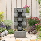 Sunlinua 45H Modern Outdoor Water Fountain with LED Light for Garden Décor - Image 4