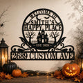 Personalized Halloween House Number Sign, Custom Family Name Address Sign by custommetalsign