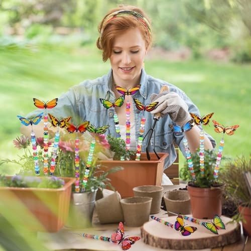 Tigeen 236 Pcs Garden Stake DIY Fairy Wand Plant Stake, Butterfly - Image 6