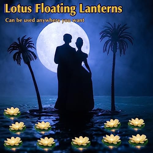 Liliful 36 Pcs Diwali Floating Lotus Lights, 5.91 Inch, White - Image 4