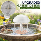 Bird Bath Water Agitator with 2 Round 99.99% Pure Copper Disk, Battery Powered Bird Bath Circulator, Quiet Waterproof Mover Keeps Water Fresh for All Season Use (Gray Spiral) - Image 4