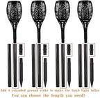 4 Pack LED USA Solar Torch Lights Outdoor Landscape Garden Pathway Light 43 inch 96 LED Waterproof Light with Flickering Flames with Auto On/Off Dusk to Dawn - Image 2