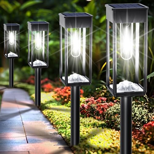 COXSENI Solar Path Lights Outdoor Waterproof 6500K Cool White, 8 Pack by COXSENI
