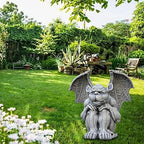 Gargoyle Gothic Statue, Polyresin Yard Flower Decor Sculpture, Indoor Outdoor Office Lawn Desktop Decorations (Squat) - Image 5