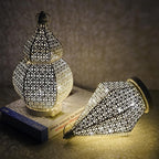 Moroccan Style Vintage Lantern Metal Decorative Table Lamp 9.84" Tall Moroccan Lantern Decorative Candle Holder Lamp for Home Living Room Bedroom Garden Yard Weddings Parties 01 - Image 4