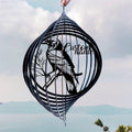 Personalized Raven Metal Wind Spinner, Custom Gothic Bird Hanging Yard Art, Outdoor Garden Decor (Raven Garden Wind Spinner) by Linktee
