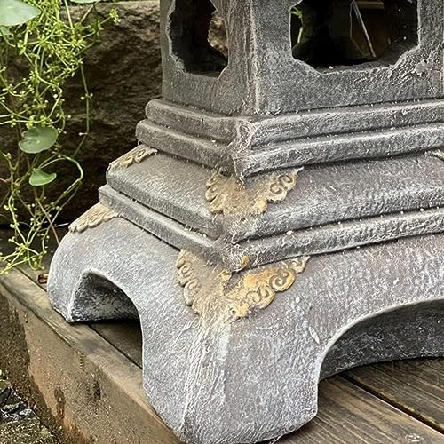 Outdoor Zen Garden Lantern Pagoda,2 Tier Pagoda Garden Statue - Image 4