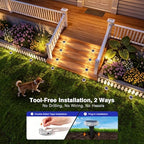 YiLaie Solar Ground Lights Outdoor IP68 Waterproof, Warm White 8 Pack - Image 5