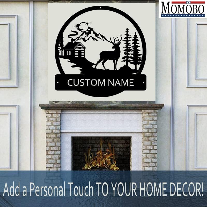 Deer and Cabin Custom Name Sign Metal Wall Art Personalized Last Name Plaque Outdoor Metal Wall Art Personalized Gift for Wedding/Housewarming - Image 7