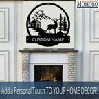 Deer and Cabin Custom Name Sign Metal Wall Art Personalized Last Name Plaque Outdoor Metal Wall Art Personalized Gift for Wedding/Housewarming - Image 7