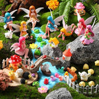 Seenelling 150 Pcs Fairy Garden Accessories Miniatures Figures Kit Micro Landscape Resin Mushroom Animals Fake Pond Lawn Bridge Garden Decoration - Image 2