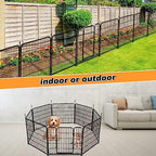 Getlay 36 in(H) Garden Fence With Gate, Wide Gate Low Threshold, 8 Panels Total 17.7 ft(L) Heavy Duty Iron Animal Barrier Fence For Yard, Suitable For Indoor Or Outdoor Dog Fencing,Garden Border Fence - Image 6