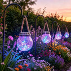 6 Pack Sun Power Cracked Glass Globe Lantern Hanging Color Lighting by GVSHINE