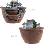 OUNONA Fairy Garden Planter, Creative Flower Pot Holders Hanging Garden Design with Sweet House Micro Landscape Mini Succulent Plant Planter for Indoor Outdoor Desk Balcony Decor - Image 6