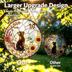 Larger 12-in Black Cat Suncatcher Stained Glass Window Hanging Sun Catcher - Image 3
