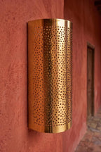 Moroccan Brass Wall Lamp Sconce Home Decor, Handmade Lighting Copper Metal Lights Turkish Lamp, Ramadan Candle Lantern, Candle Holder, Indoor Outdoor, Patio, Porch, Shelf, Garden (Galaxy) - Image 6