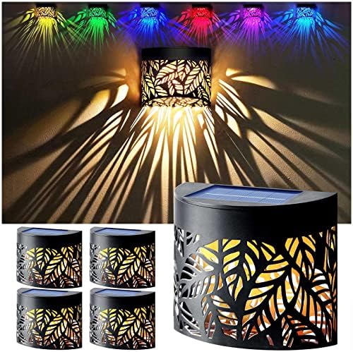 DenicMic Solar Wall Lights Outdoor 4 Pack Fence Solar Lights Led by Denicmic