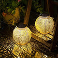 TAKE ME 2 Packs White Solar Lanterns Outdoor Waterproof Garden Laterns Metal Retro Lights for Mothers Gifts Mom Wife Grandma Birthday Gifts (White Set of 2) by TAKEME