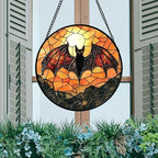 Stained Glass Window Hanging Halloween Bat Suncatcher Gift for Women 15" - Image 3