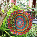 FONMY Stainless Steel Wind Spinner Worth Gift Indoor Outdoor Garden Decoration Crafts Ornaments 12 inch Multi Color Mandala Wind Spinners - Image 3