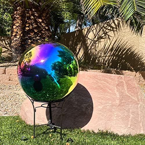 Lily's Home Gazing Globe Mirror Ball in Rainbow Stainless Steel - 12 Inch - Image 5