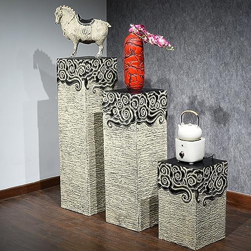 ARCVOX Oriental Architecture Columns & Pedestal, Floor Ornaments Plant Stand, Flower Pot Holder for Garden Backyard, Miniature Pillars Landscape Decor (Size : 43.3in) - Image 2