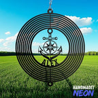 Personalized Ballerina Dancer Wind Spinner Sublimation Custom Name Ballet Dance Metal Art Laser Cut Design 3D Decor for Garden Yard Outdoor Indoor Patio Lawn Porch Girl Woman Gifts (Anchor Geometric) - Image 2
