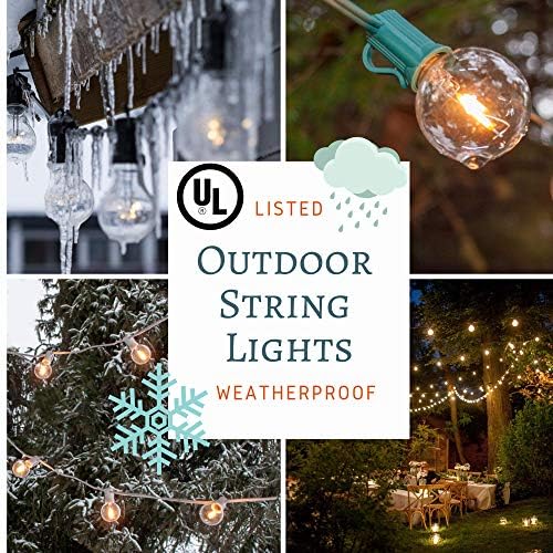 50 Foot Globe String Lights - White Wire - 50 G40 Clear 1.6 Inch Bulbs - Image 6