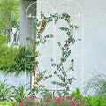 Sungmor Metal Trellises for Climbing Plants, Overall 20 Inch Width & 82.5 Inch Tall, 2PC White Pack, Decorative Retro Style Trellis Fence Panels, Garden Plant Support, Flower Rose Climbing Rack by Sungmor