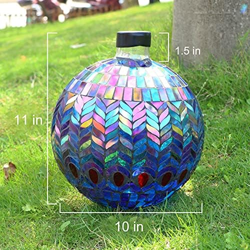 VCUTEKA Gazing Ball, 10" Glass Mosaic Gazing Balls for Garden Decor, Purple - Image 6