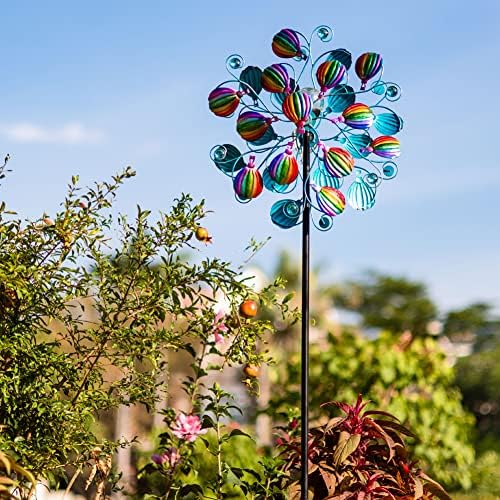 Solar Hot Air Balloon Wind Spinner Decor with LED Glass Ball - Image 5