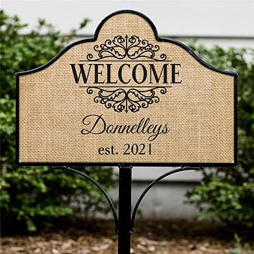 GiftsForYouNow Welcome Personalized Magnetic Yard Sign Set - Image 2