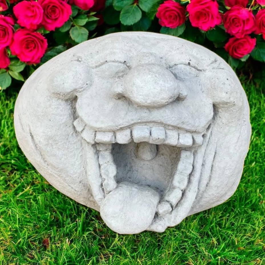 Face Rock Sculpture Laughing Rock Decoration Lawn Ornament Concrete Figure Garden Decor Face with Tongue Out - Image 6