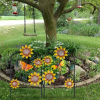 hogardeck Garden Decor for Outside, Set of 2 Metal Fence Decorative Garden Stakes with Flowers for Sunflower Decor, Yard Signs for Outdoor Patio Lawn Backyard Porch - Image 6
