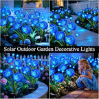 Solar Firefly Lights Outdoor Waterproof, 4 Pack Blue Solar Flowers Swaying Lights With Flowers, Flower Light Garden Decor for Outside Yard Patio Halloween Christmas, Gifts for Women Grandma - Image 6