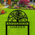 Personalized Tree of Life Metal Garden Stake, Custom Last Name Sign For Outdoor, Home Address Sign, Nature Lover Gift by MBKJCUSTOM