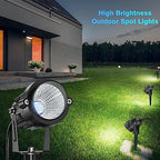 High Brightness 1000LM Outdoor Spot Lights for Yard, 3500K Warm White Spot Lights Outdoor with 4.9FT Electric Cord, 10W LED IP66 Waterproof Landscape Spotlights for Garden Tree Flag - 4 Pack - Image 2