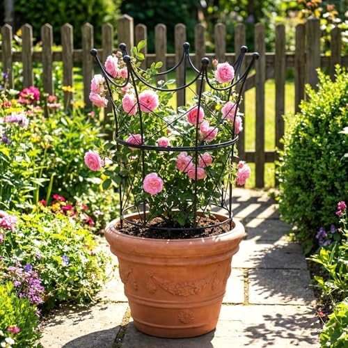 BreezeHug 2 Set Garden Obelisk Trellis Peony Cages and Supports, Crown - Image 6